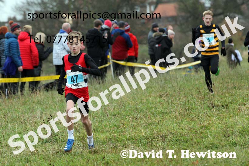 Boys under-13s, 2021 North Eastern Cross Country Championships, Sedgefield. Photo: David T. Hewitson/Sports for All Pics